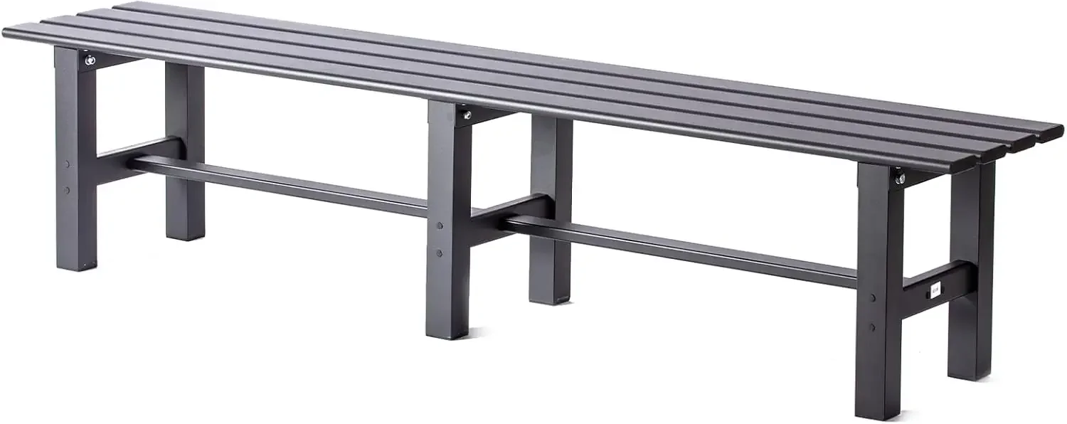 Aluminum Outdoor Patio Bench Black,70.9 x 14.2 x 15.7 inches,Light Weight High Load-Bearing,Outdoor Bench for Park Garden,Patio