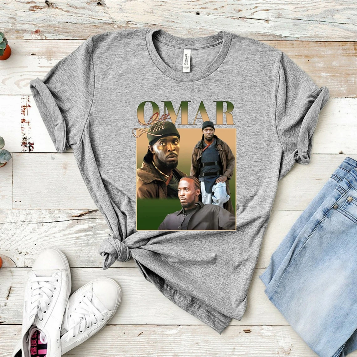 Michael K. Williams Omar Little ลวดเสื้อยืด Michael K. Williams 1966-2021เสื้อพัดลมของขวัญ Top Tees กราฟิก Unisex Tshirt