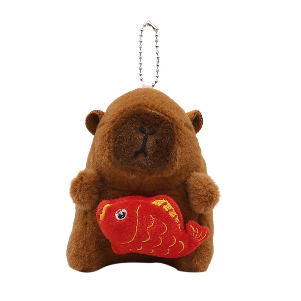 

Funny Plush New Year Capybara Pendant Cartoon Hanging Ornament Bag Pendant Simulation Koi Capybara Keychain for Kids Gift