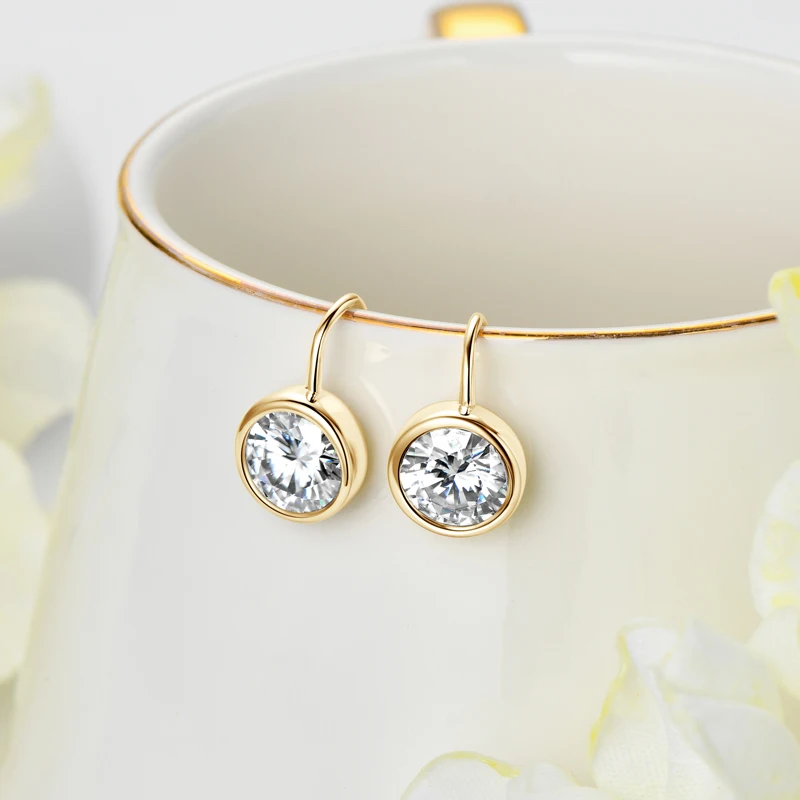 IOGOU D2.00CT Moissanite Diamond Dangle Hook Earrings for Women Girls Classic Silver 925 Luxury High Quality Engagement Jewelry