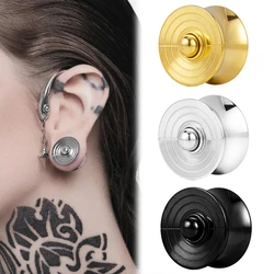Vanku 2PCS New Round Ear Gauges Plugs Tunnels 316 Stainless Steel Expander Piercing Women Men Body Jewelry Expansions