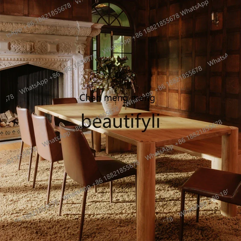 D178 Wabi Solid Wood Dining Table Home Table Modern Minimalist Designer Black Conference Desk
