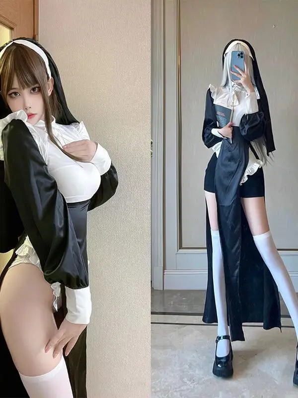 

Сексуальный костюм монахини для косплея ort Sve round Ne Piece, весна, осень, зима, подходящий женский костюм на Хэллоуин, одежда для пар