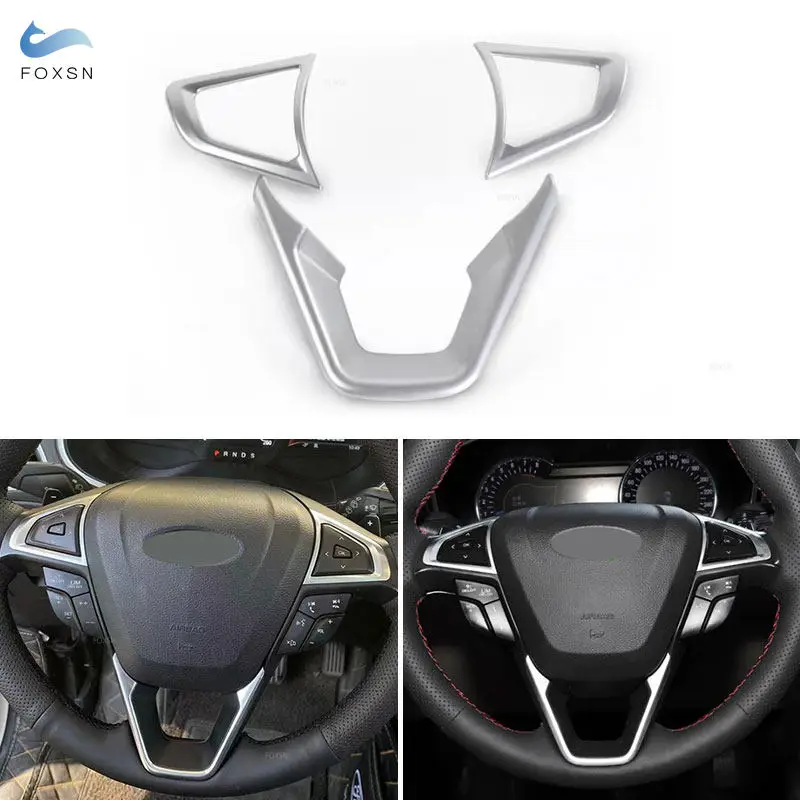 For Ford Mondeo Fusion EDGE 2013-2020 Galaxy 2016-2020 S-Max 2012-2021 Car Accessories Steering Wheel Panel Button Cover Trim