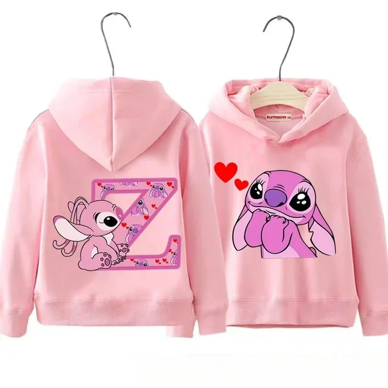 الخريف الكرتون ديزني ليلو غرزة رسالة A-Z طباعة الأطفال هوديس عارضة أزياء دافئة لطيف الفتيات بلوزات الاطفال الملابس #2