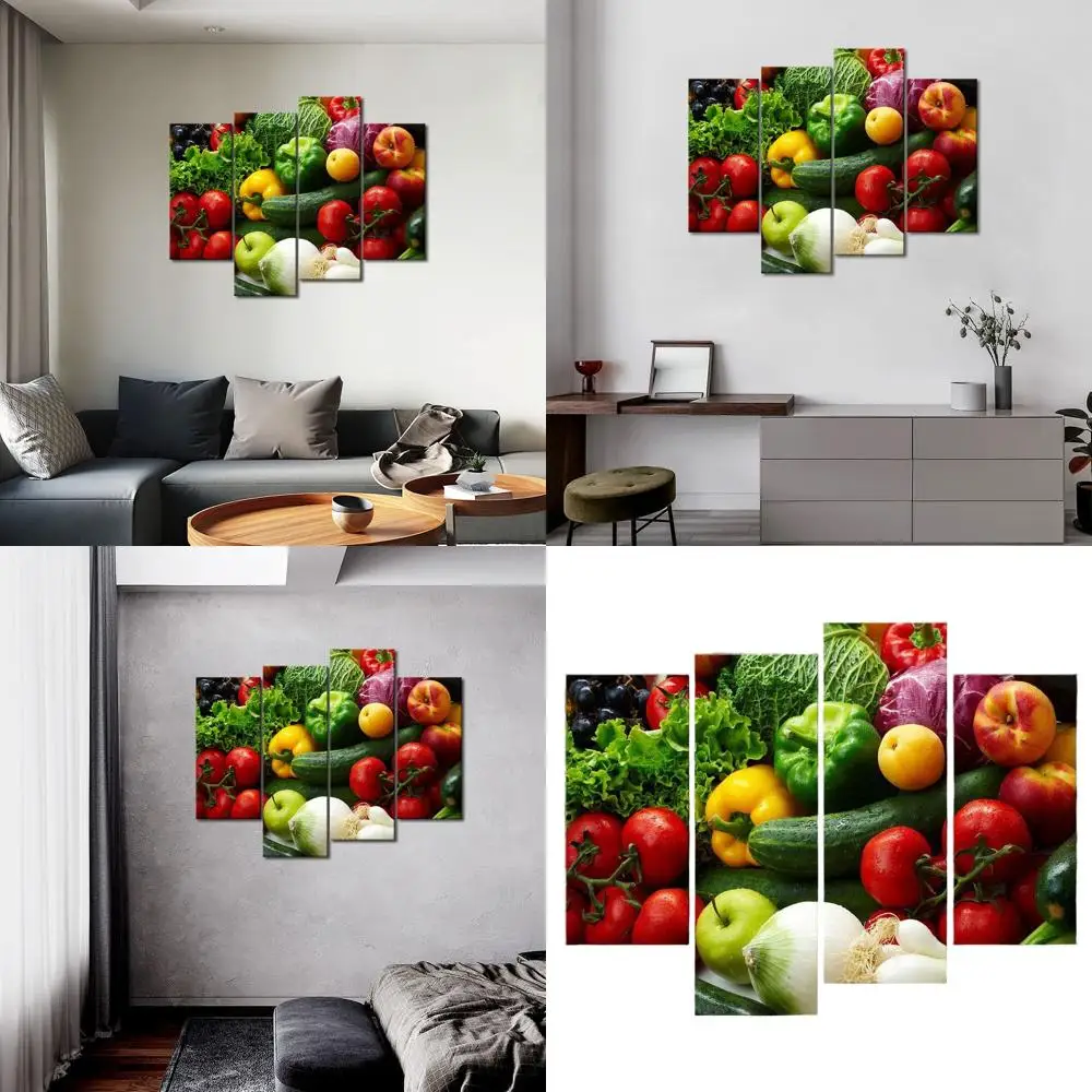 

Современный домашний декор: яркий растительный холст, художественный принт для стены с тематикой пищевых продуктов