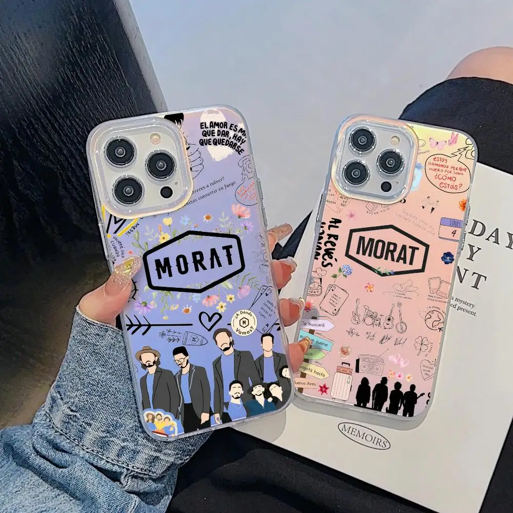

Rock Band M-Morat Phone Case For iPhone 17 16 15 14 13 12 11 Pro Max Plus Transparent Aurora Laser Gradient Cover