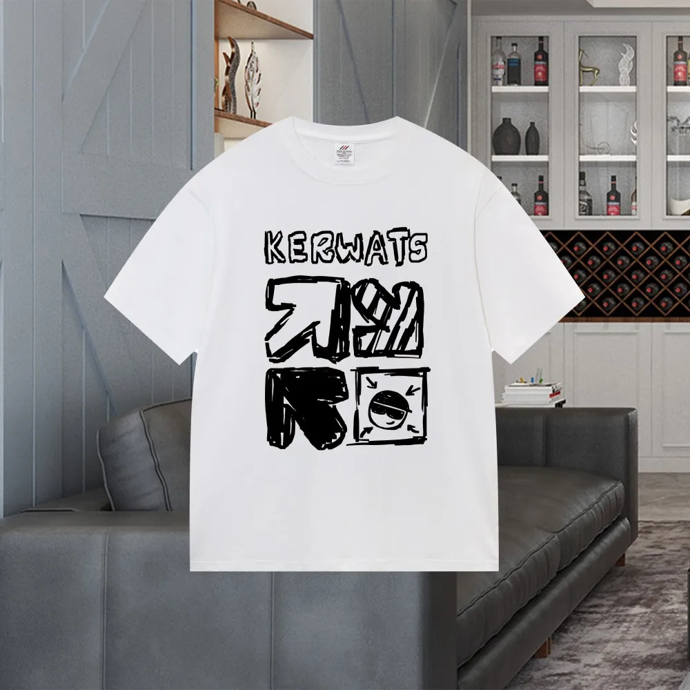 

Summer men's pure cotton T-shirt paired with high-quality white arrow pattern O-neck short sleeved men's and women's clothing T-