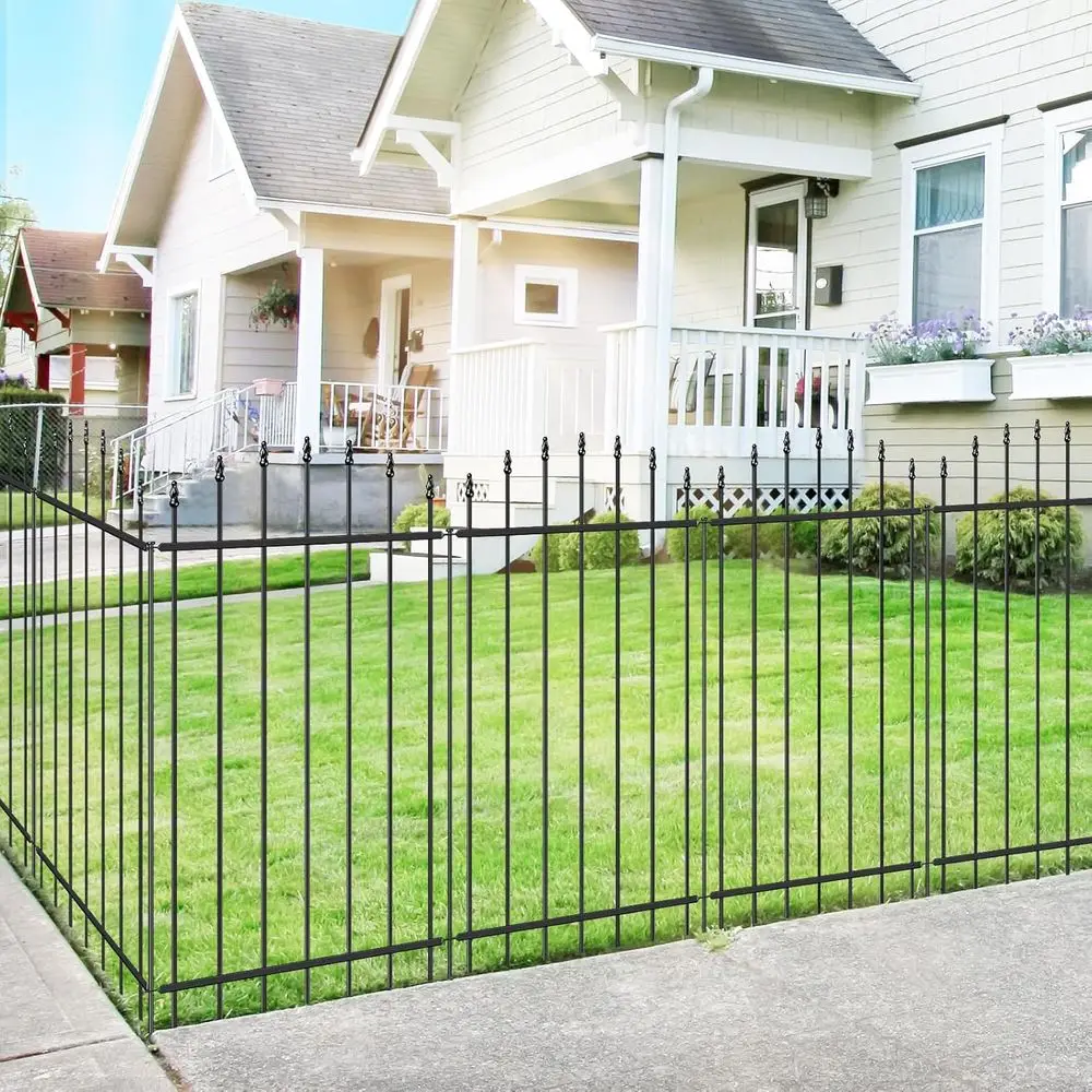 42 High x 12 Wide 6-Panel Black Dog Fence, No-Dig Garden Border for Lawn and Patio