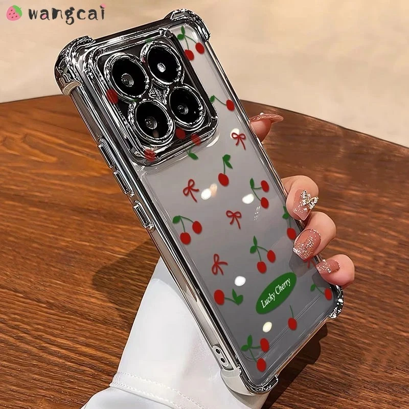 ل ممن لهم A5 A6 برو 4G 5G A5X A6 ماكس البحث X9 برو 5G جراب هاتف الأحمر الكرز الفاكهة ربطة القوس فيونكة غطاء ناعم