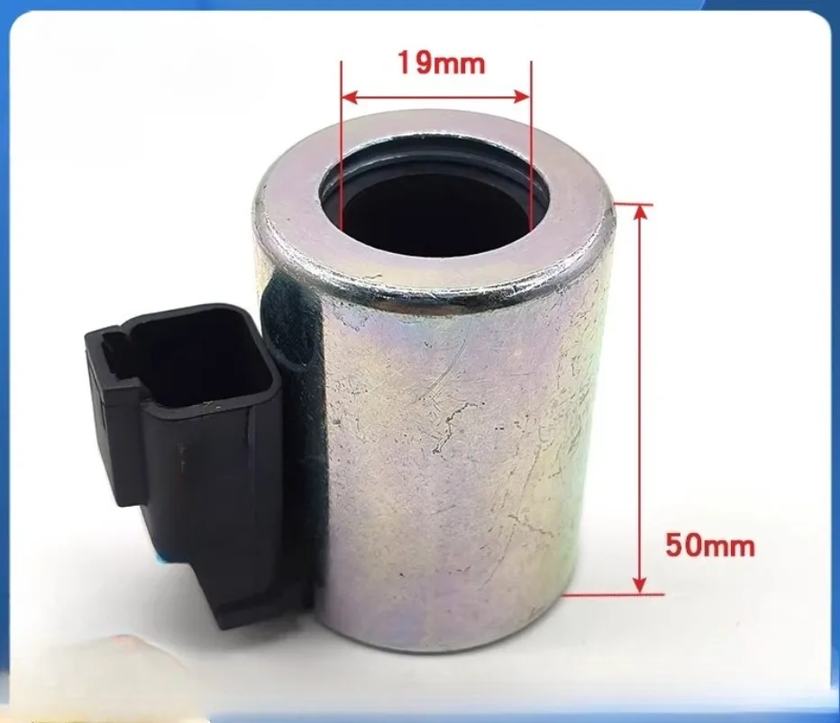 Elettrovalvola 12V Solenoid valve coil For CAT 36 SANY XCMG 3 excavator Inner hole ID 19mm high 50mm 1PC Pneumatica — dettaglio 3