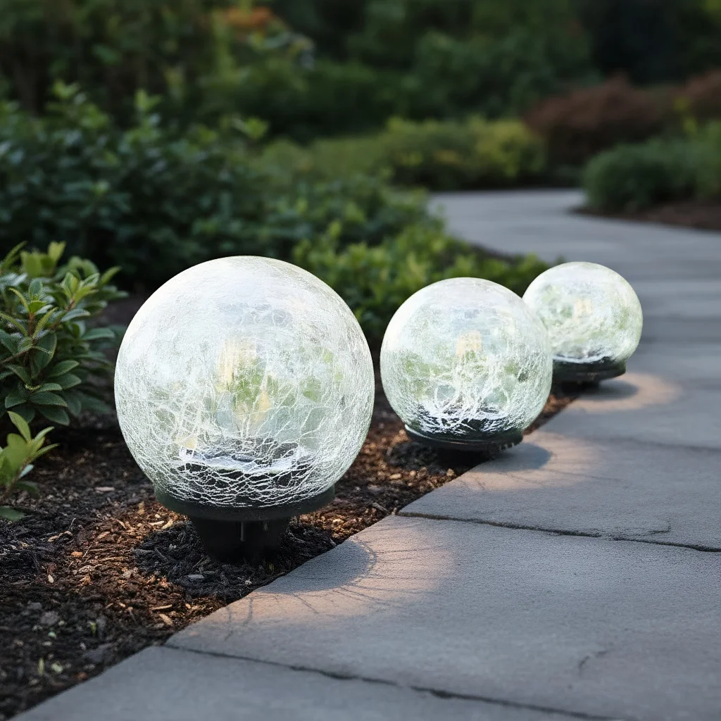 

Светодиодный солнечный наземный светильник - водонепроницаемое украшение для сада с эффектом трещины стеклянного шара