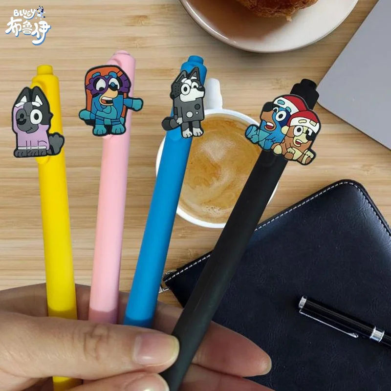 

Bluey Cartoon Anime Bruy Series Patch Neutral Pen Core Press Color Pen Holder Cute Stationery Office Student Gift