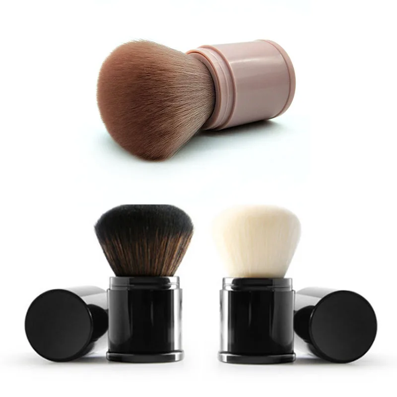 Brocha para polvo de ajuste de maquillaje, brocha para polvos sueltos con cabezal de seta individual, brocha para colorete retráctil, brocha para polvos, brocha para maquillaje, disponible