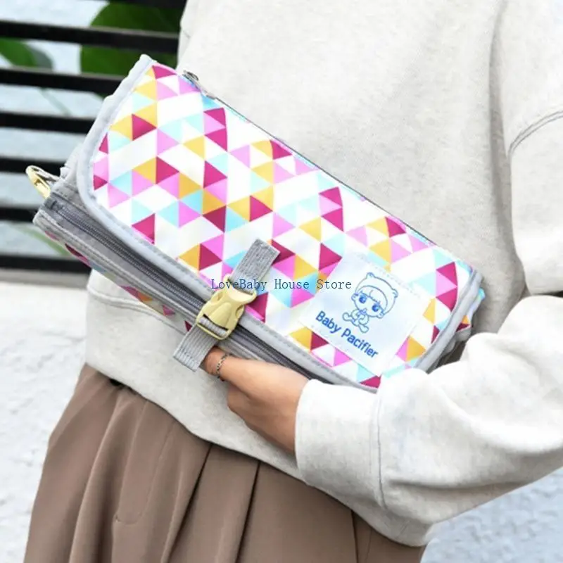 BX0D Convenient Diaper Changing Mat Bag with Multiple Compartments Fashionable Bag