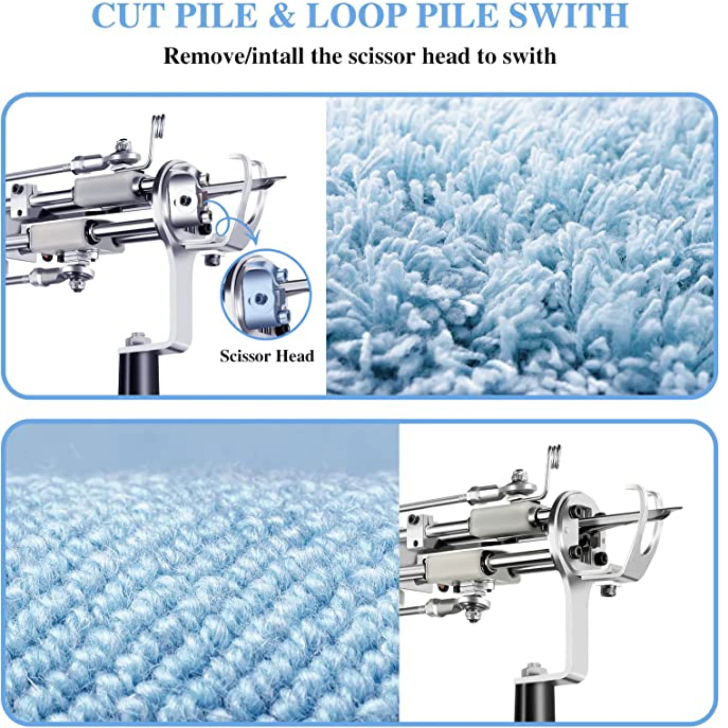 Imagem -05 - Nova Atualização Tufting Gun em Rug Gun Cut Pile e Loop Pile Electric Carpet Rug Gun Rug Maker Machine para Faça Você Mesmo Lover