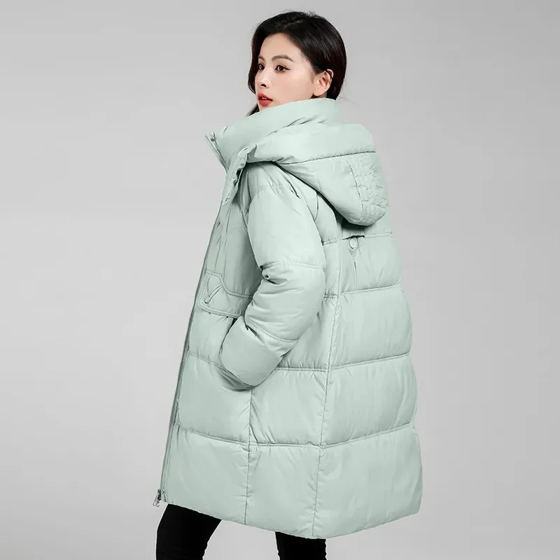 2023 moda inverno lungo soprabito donna giacca imbottita in cotone addensare soprabito caldo femminile rimovibile con cappuccio Parka capispalla