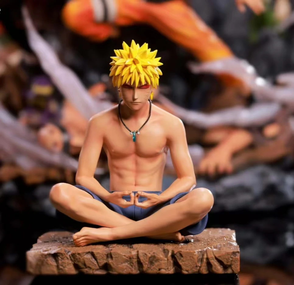 Anime Naruto Figur Meditierender Junger Jiraiya Sage-Modus Actionfiguren PVC-Statue Modell Sammlung Kinderspielzeug Geschenke