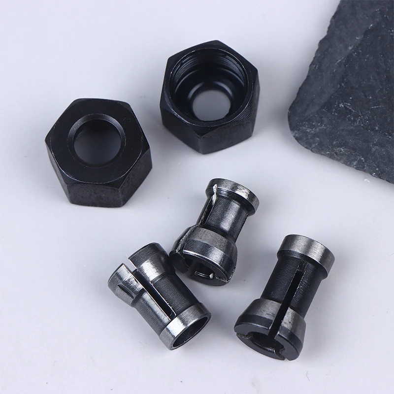 M17 6/6.35/8mm Collet Chuck Adapter With Nut Metal Engraving Trimming Machine Router Milling Cutter Accessories