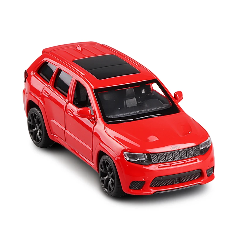 1:36 Jeep Grand Cherokee Trackhawk SUV игрушечный автомобиль, Коллекционная модель мини-автомобиля из сплава, коллекционные игрушечные украшения