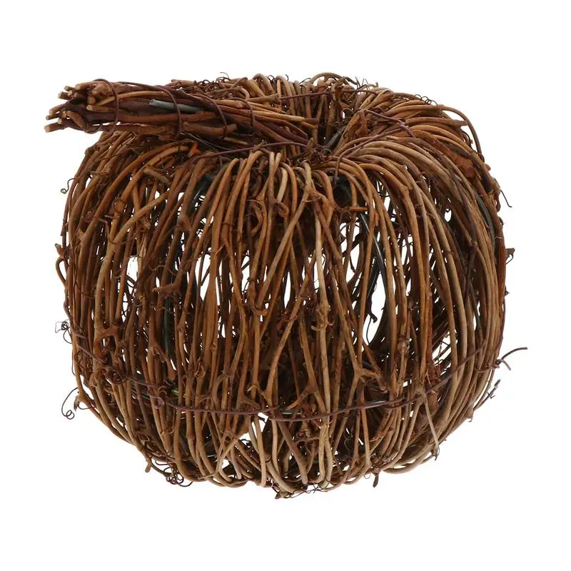 

1Pc Simulated Rattan Woven Pumpkin Decorative Table Ornament Festive Decor Party Woven Pumpkin Adornment Festival Decoration