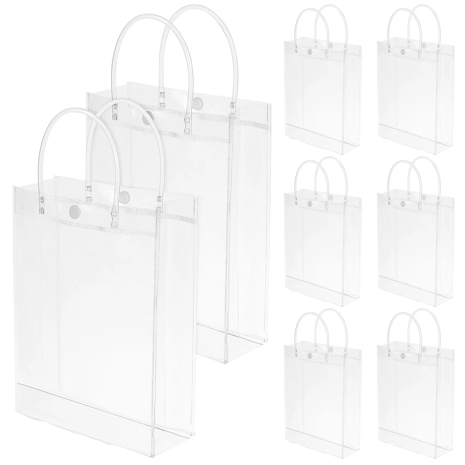 

8 Transparent Gift Bag with Handle Clear Bags Snack Candy Sweet Cone For Gifts Goodie