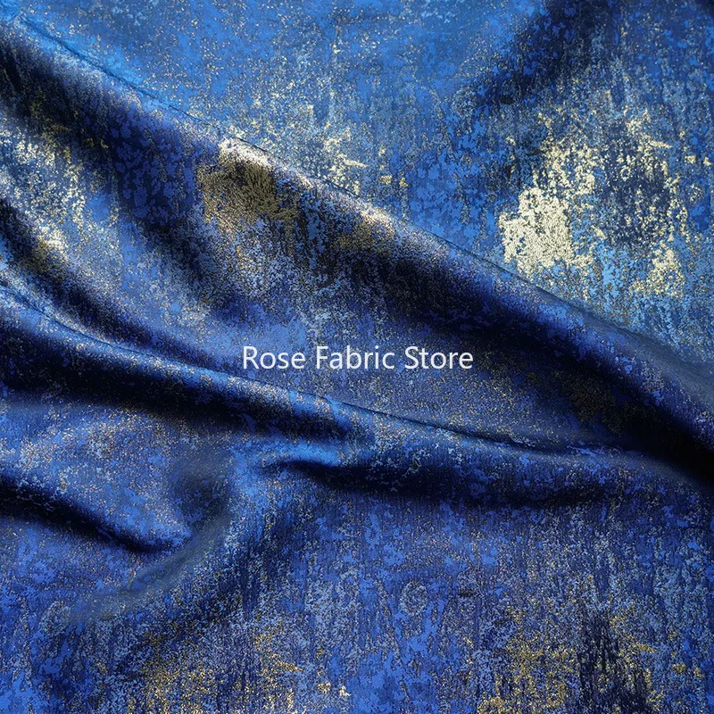 1 meter Ink Dark Blue Woven Fabric Women's Autumn Winter Coat Dress Diy Sewing Fabric 50cmx170cm