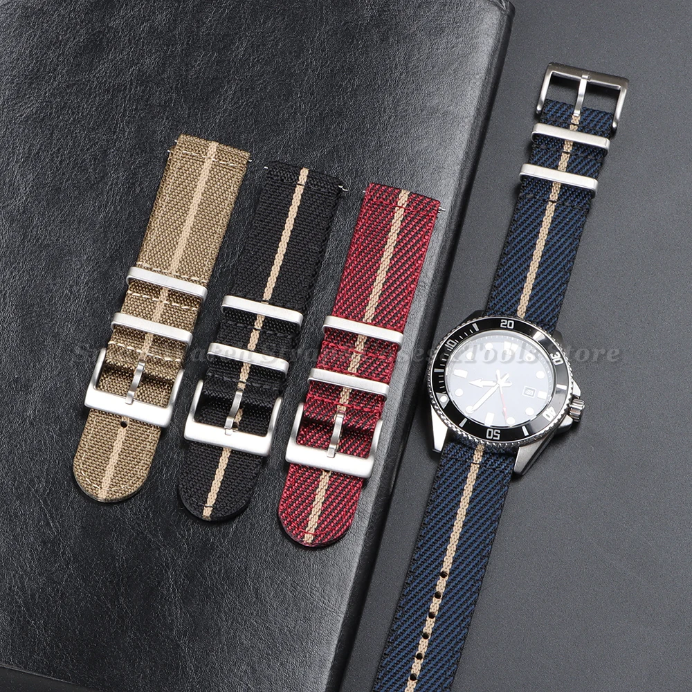النايلون أشرطة ساعات اليد العسكرية الرياضة حزام الساعات ل تيودور لأوميغا المنسوجة النسيج 20 مللي متر 22 مللي متر الفرقة للرجال الإفراج السريع سوار أحزمة #2