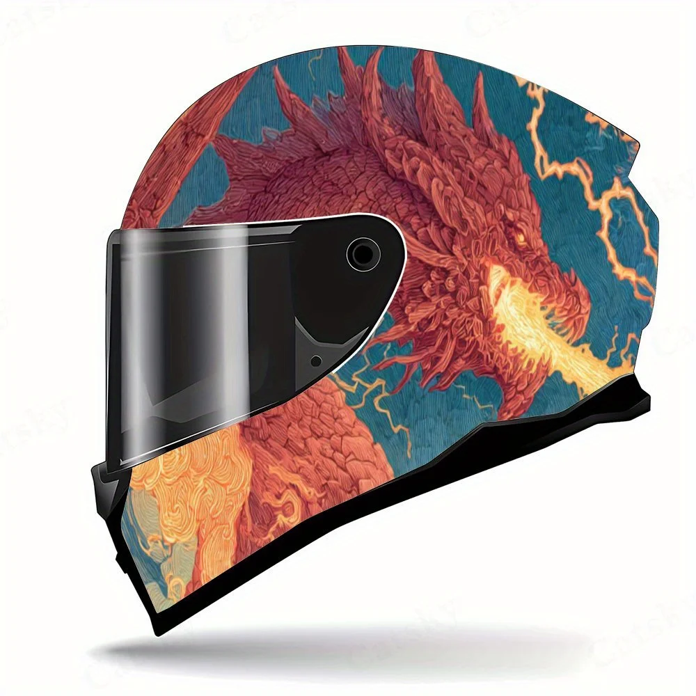 ملصق حماية من مادة PVC لخوذة التنين الأسطورية، ملحق ديكور خارجي لخوذة الدراجة النارية، مقاوم للماء وذاتي اللصق #3