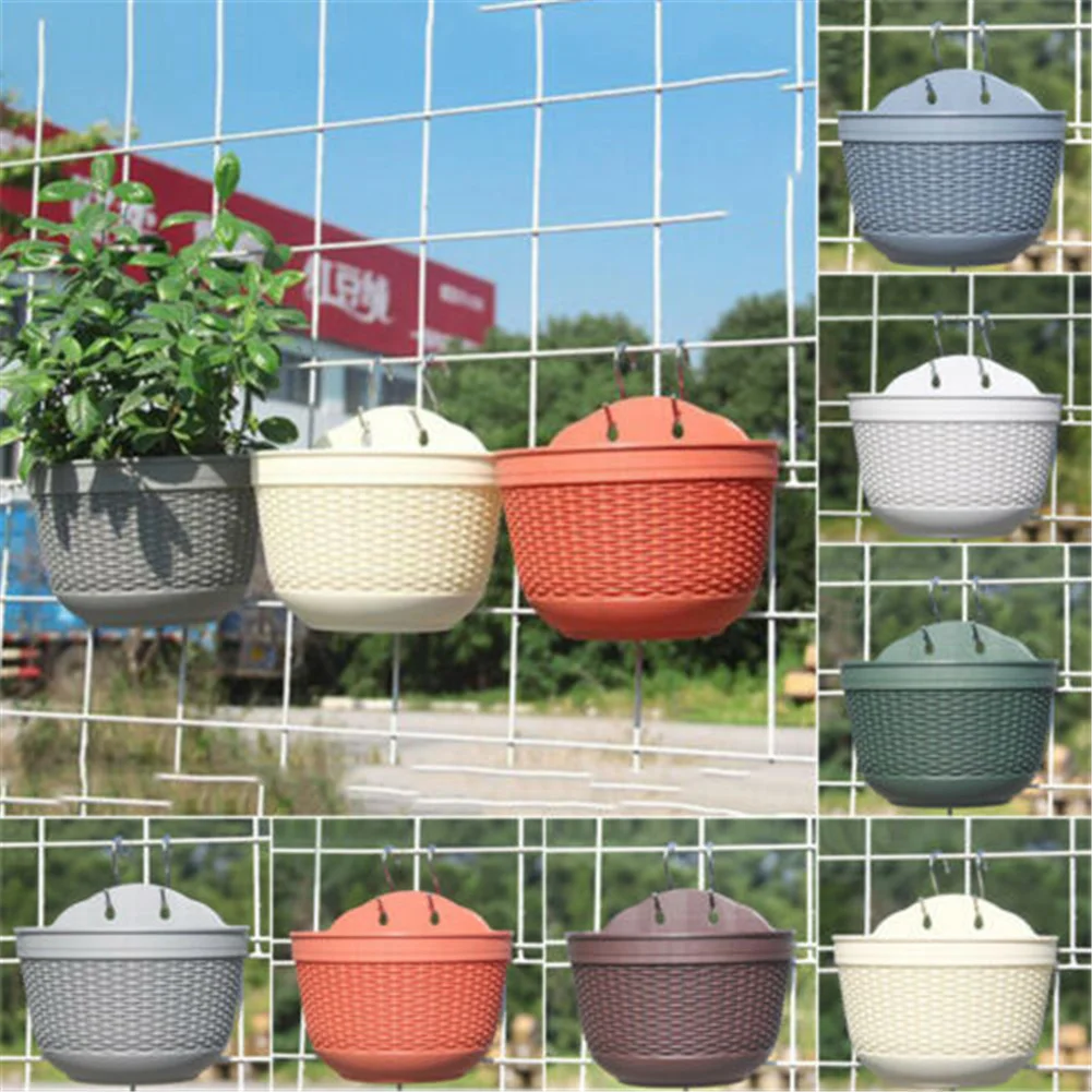 Wall Hanging Flower  Pot Garden Fence Balcony Basket Plant Potted Flower Pot Decoration