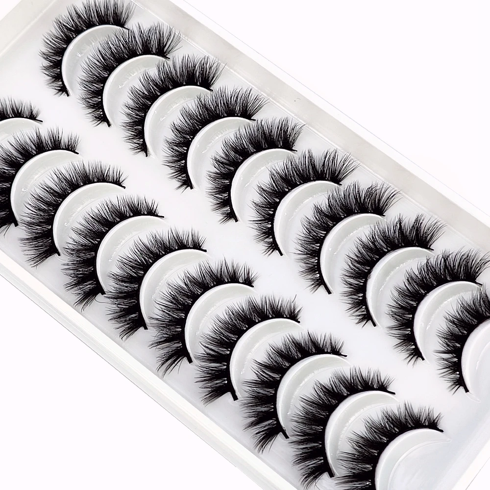 NEW 10 Pairs Natural Long False Eyelashes Fake Lashes Makeup 3d Mink Lashes Extension Short Eyelash Mink Eyelashes for Beauty