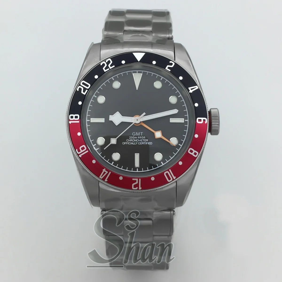 41mm GMT men's mechanical watch NH34A movement 10ATM water-resistant custom logo sapphire glass automatic men's business watch