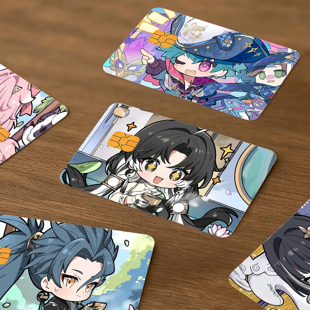 Chibi W-Wuthering Waves Waterproof Skin Protector Stickers for Bank Cards Credit Cards Debit Cards Public Transport Cards
