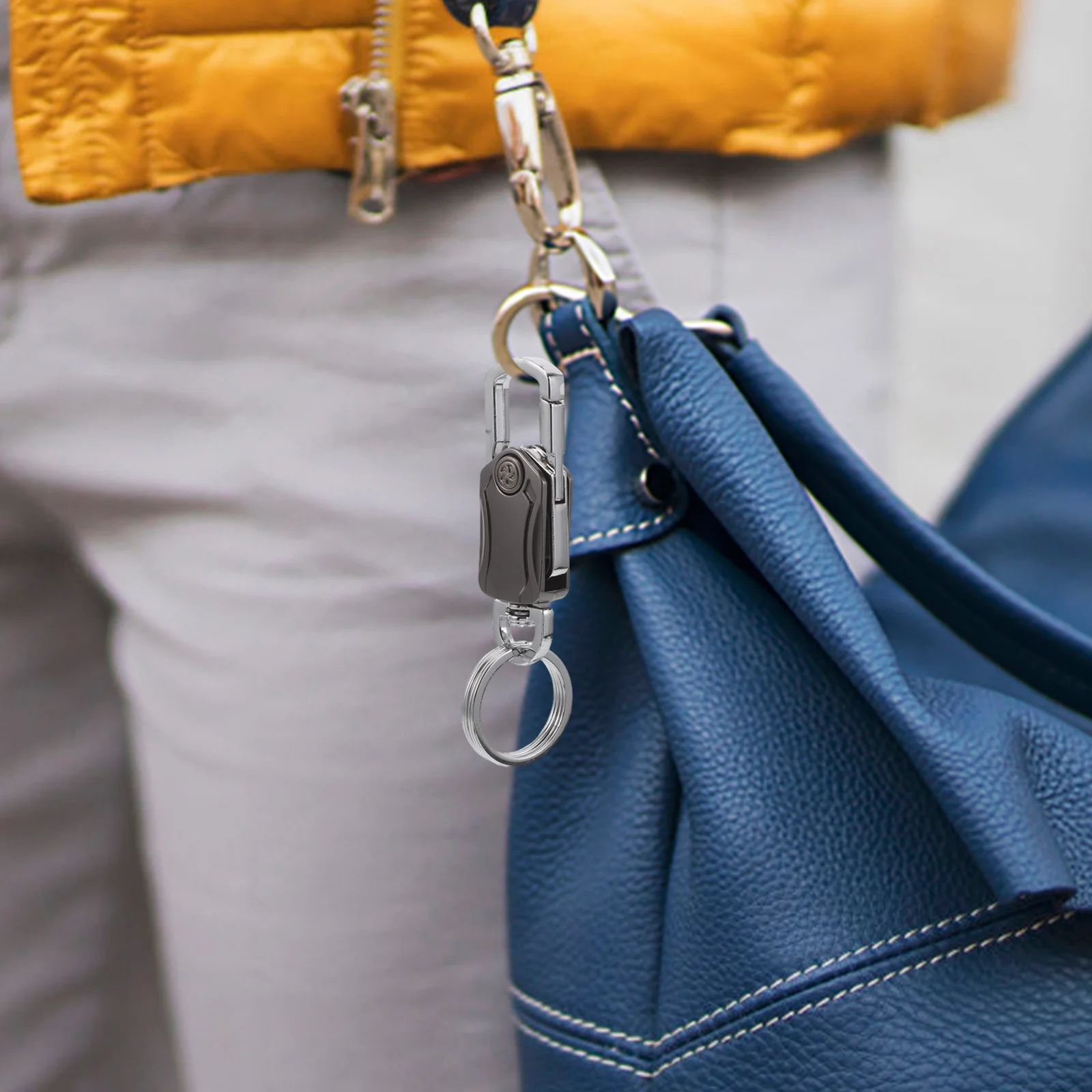 

3Pcs Creative Metal Keychain Fidget - Rotating Spinner Keyring - Retro Bag Charm for Handbag Wallet Outdoor Commute Accessories