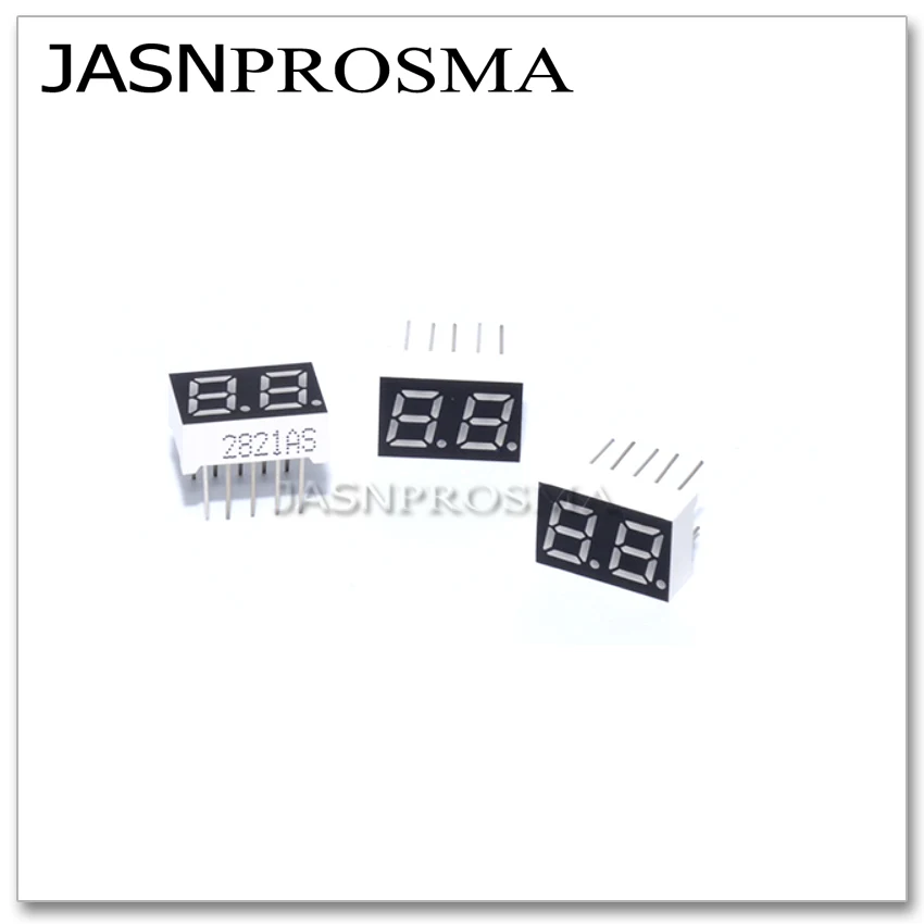 Jasnprosma 50 peças 0.28 polegadas 7 segmentos 2 bits tubo de dígito vermelho amarelo jade verde azul branco cátodo comum ânodo display led 0.28 polegadas