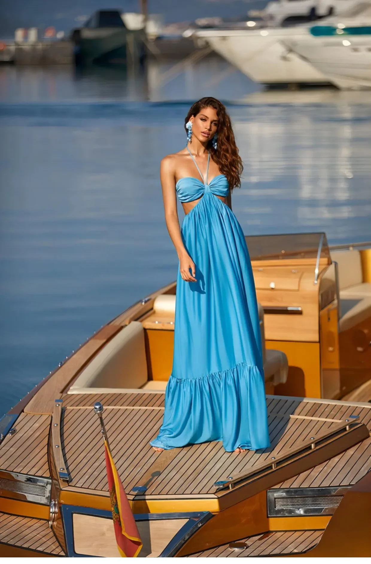 

New Arrivals Runway Fashion Solid Color Sexy Strap Open Back Maxi Long Party NIght Dresses Summer Chic Bohemian Dress