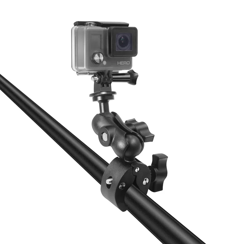 Dudukan Ram Setang Sepeda Motor dengan Penjepit Penyangga Dasar Bola 1 Inci 25Mm Braket Cakar Rammount untuk Kamera Aksi Gopro Insta