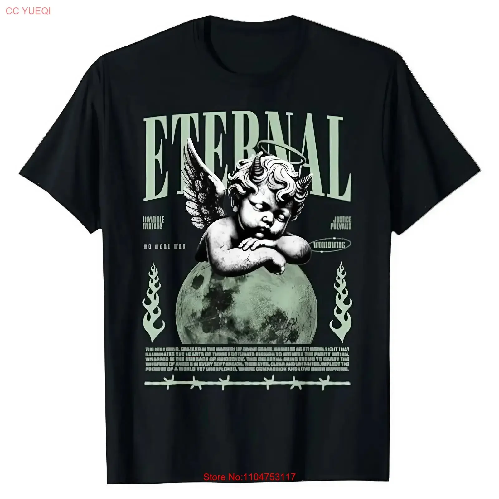 Eternal Seafoam Flow Abundance Aura Cool Tranquil Vibe T shirt vintage Washed Stylish homme Soft fashion Versatile graphic