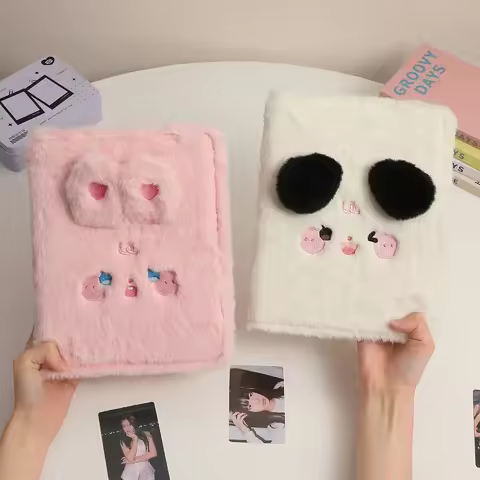 IFFVGX A5 Binder Photocard Holder Cute Plush Photo Album Kpop Idol Photocards Collect Book Student School Notebook Stationery