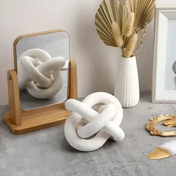 Hand Carved Coffee Table Decoration, Boho Chain Link Decor, Modern Shelf, Rustic Objects for Home Living Room Bedroom 1