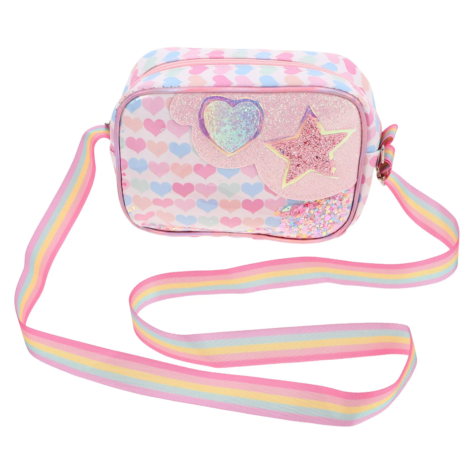 Glitter Crossbody Bag Adjustable Strap Ocean Theme Mini Purse for Girls Daily Use Party Kid Mini Handbag
