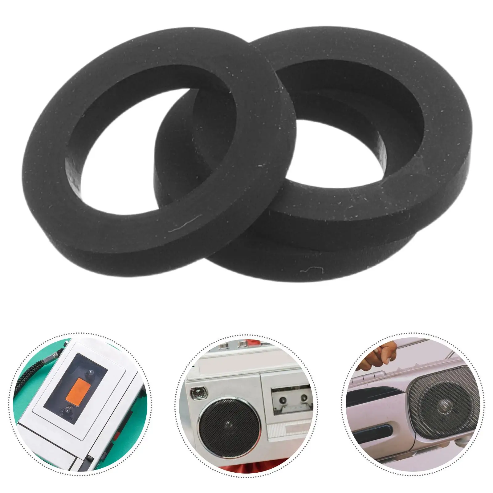 3 Pcs Cassette Tape Machine 95-148-21mm Rubber Drive Pulley Wheel Vinyl Player Belt Idler Pulley Belt Recorder Accessory