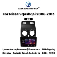 MEKEDE & NAVIFLY 2 Din Autoradio inalámbrico Carplay Navi unidad de Host Android 14 coche FM radio Estéreo para Nissan Qashqai J10 2006-2013