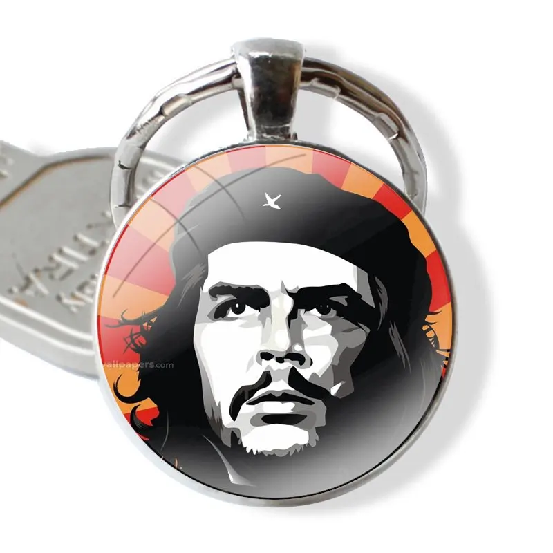 che guevara Smoking Che Guevara Cigar 25mm Glass Cabohcon Keychain Key Rings for Women Men Jewelry Gift