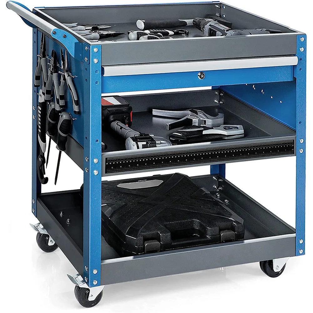 Tool Trolley Cart with Four Casters High hardness Alloy Tool Rack Powerful tool cart Tool Holders Shelf 7 days delivery
