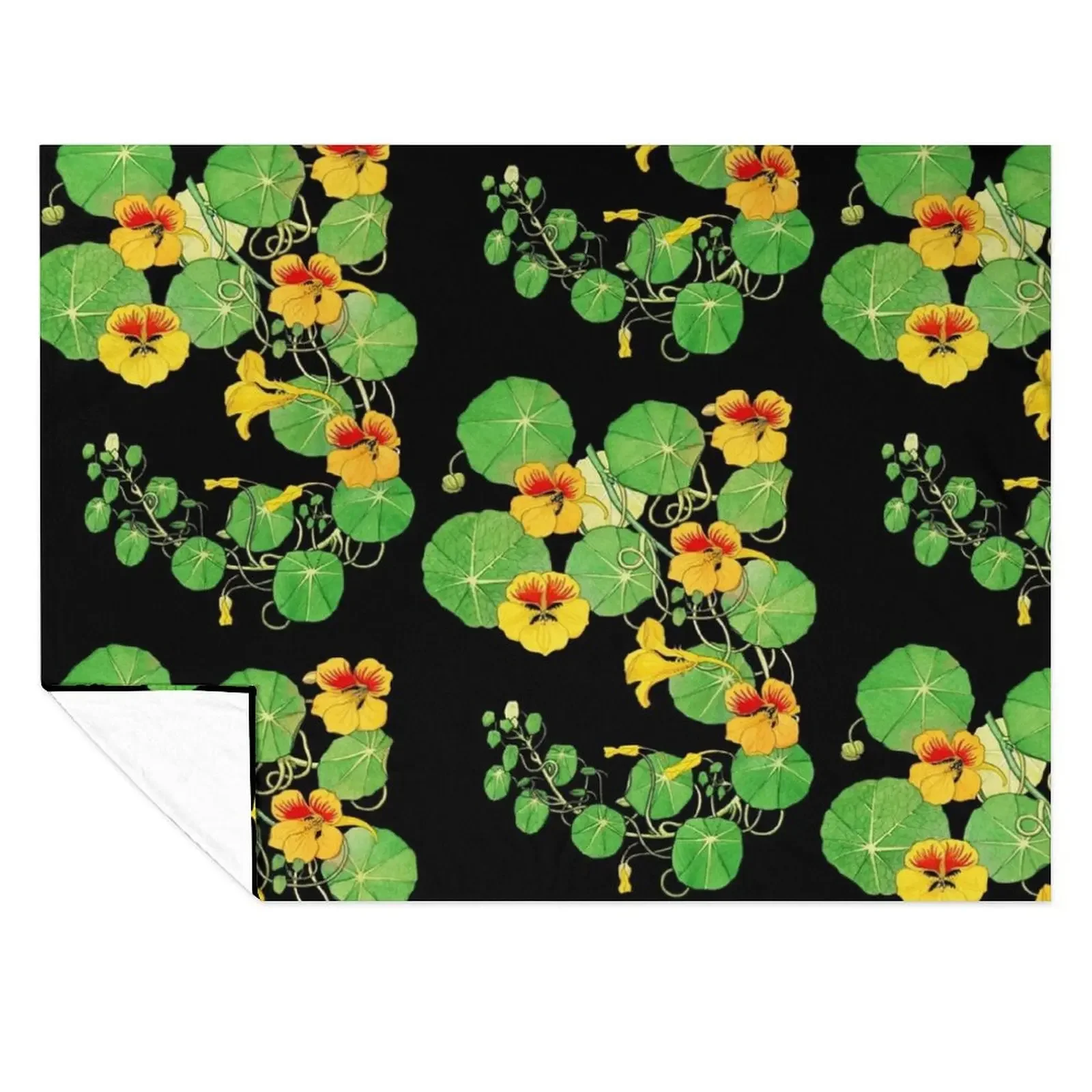

Yellow Nasturtium Flower Botanical Illustration (1896) Throw Blanket Comforter Tourist Decorative Sofas heavy to sleep Blankets