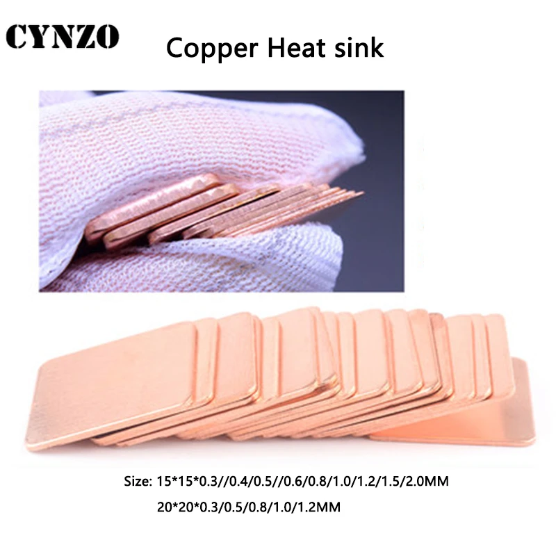 Notebook Copper Heatsink Sheet MOD Computer Motherboard/North South Bridge/Memory/Router Heat Conduction Shim 15*15/20*20mm