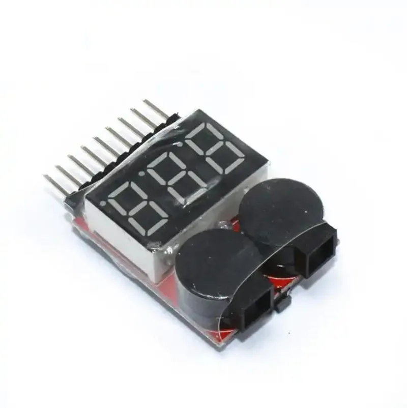 1PCS 10PCS 50PCS 1-8S 2 in 1 Lipo battery voltage tester low voltage buzzer Alarm