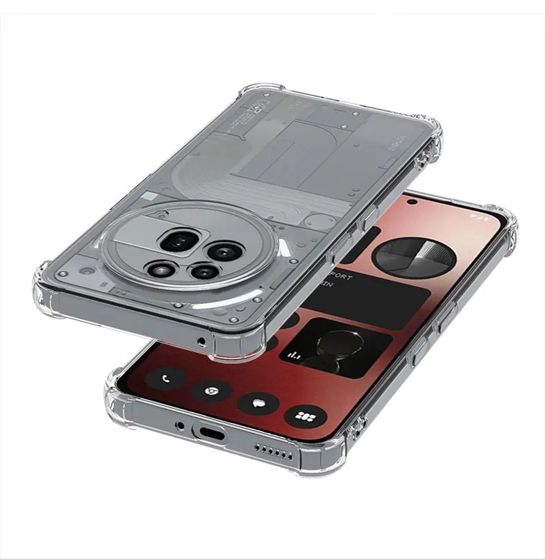 سميكة الغبار كيس الهواء حالة شفافة ل لا شيء الهاتف 3A برو 2A زائد الهاتف 3 CMF الهاتف 1 2 برو غطاء واضح