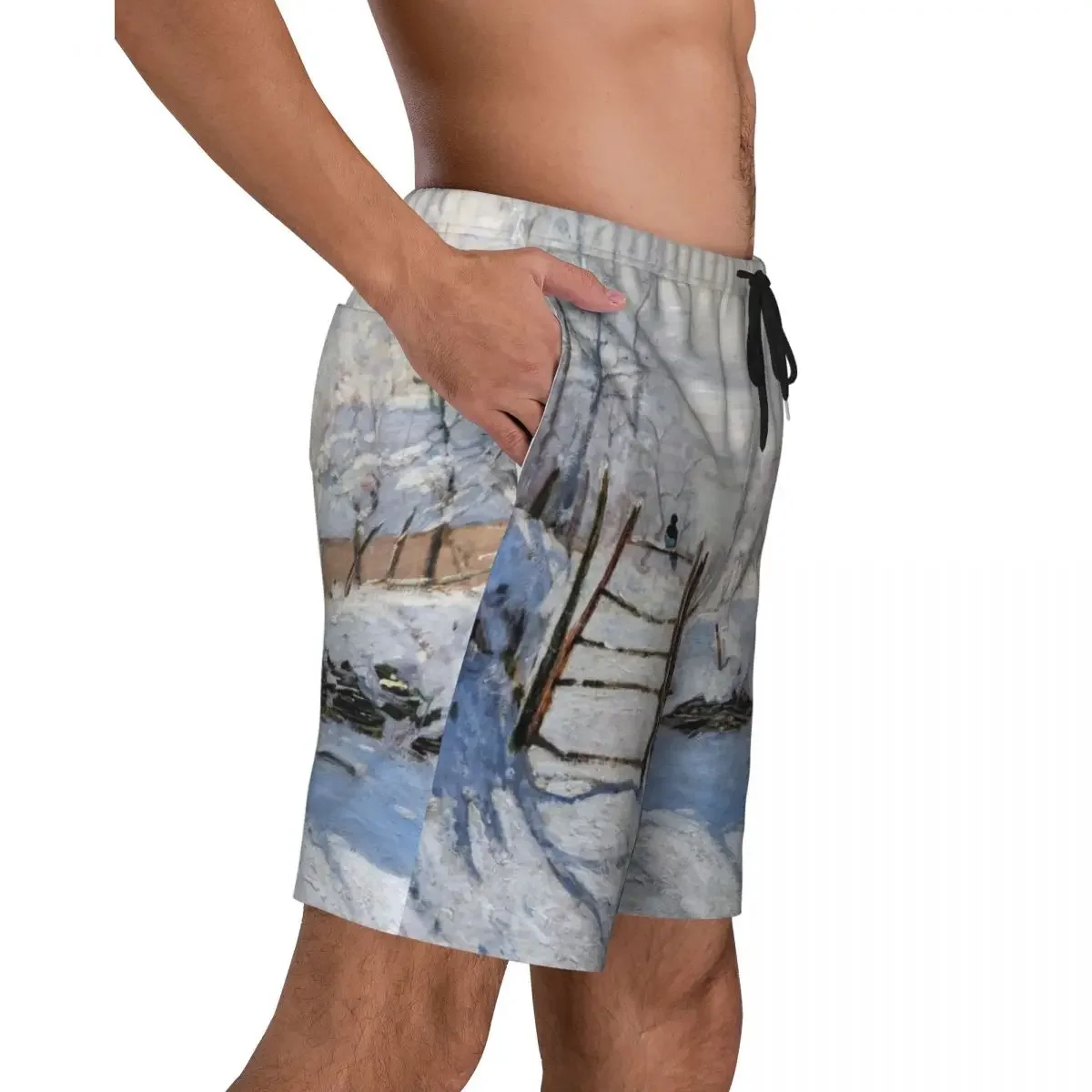 The Magpie By Claude Board Shorts Men's Cool Beach Shorts Briefs French Impressionist Art Quick Dry Swimming Trunks